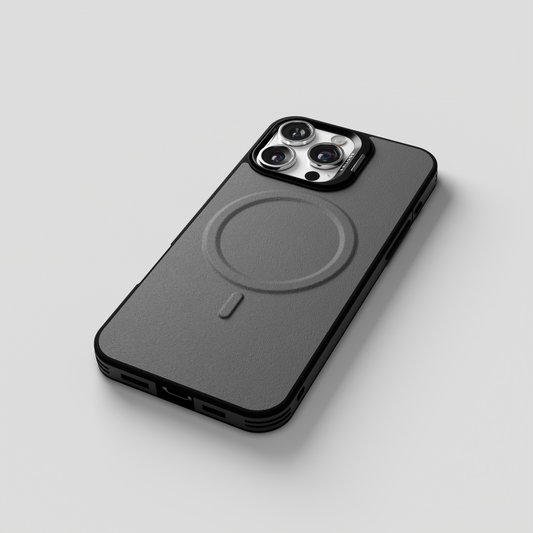 PrimoEdge – Grey Luxe Leather design Magsafe case for iPhone 16 pro max