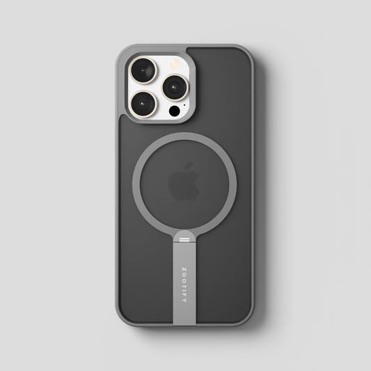 FroStand – Titanium Grey Matte MagSafe T-Stand Case for iPhone 15 pro max