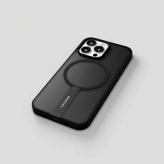 FroStand – Black Matte MagSafe T-Stand Case for iPhone 16 pro