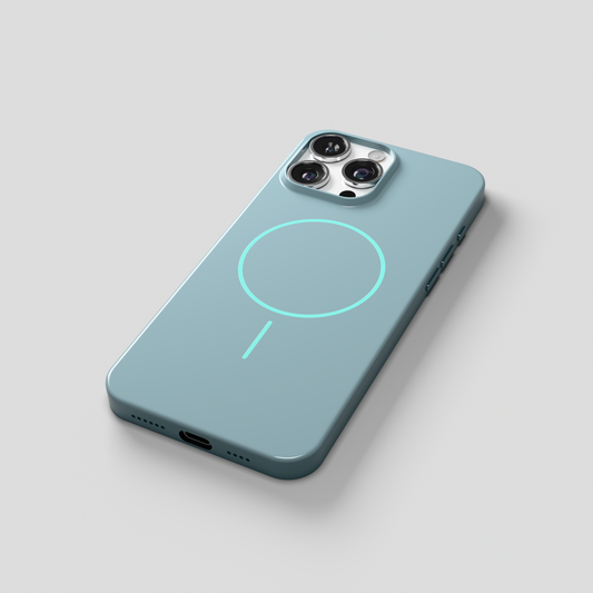 GlossCraft – Blue Classic Glossy Magsafe Phone Case for iPhone 16 pro max