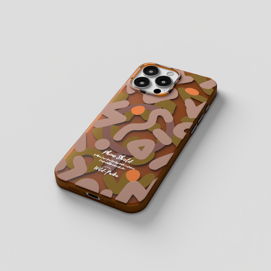 NeoWave – Brown Unique Double-layer Print Frosted MagSafe Phone Cover for iPhone 16 pro