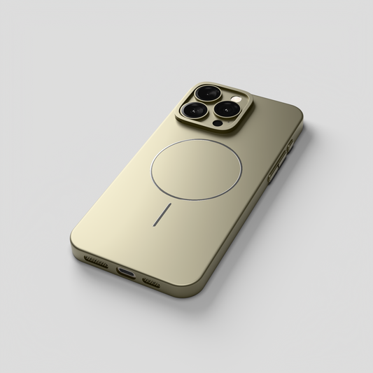 CamSafe – Grey Minimal phone case with Kickstand & LensGuard for iPhone 15 pro max