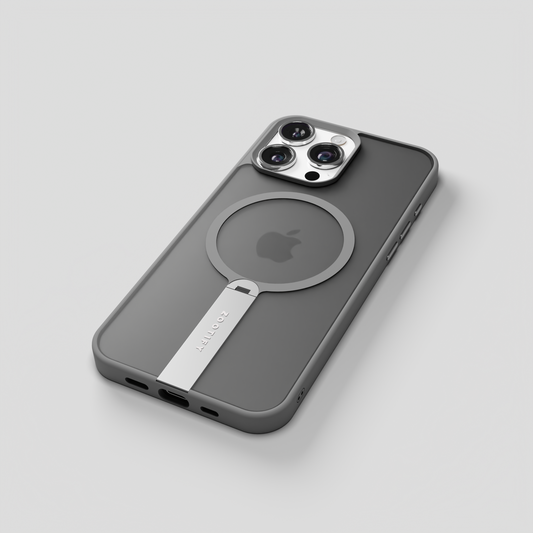 FroStand – Titanium Grey Matte MagSafe T-Stand Case for iPhone 16 pro max