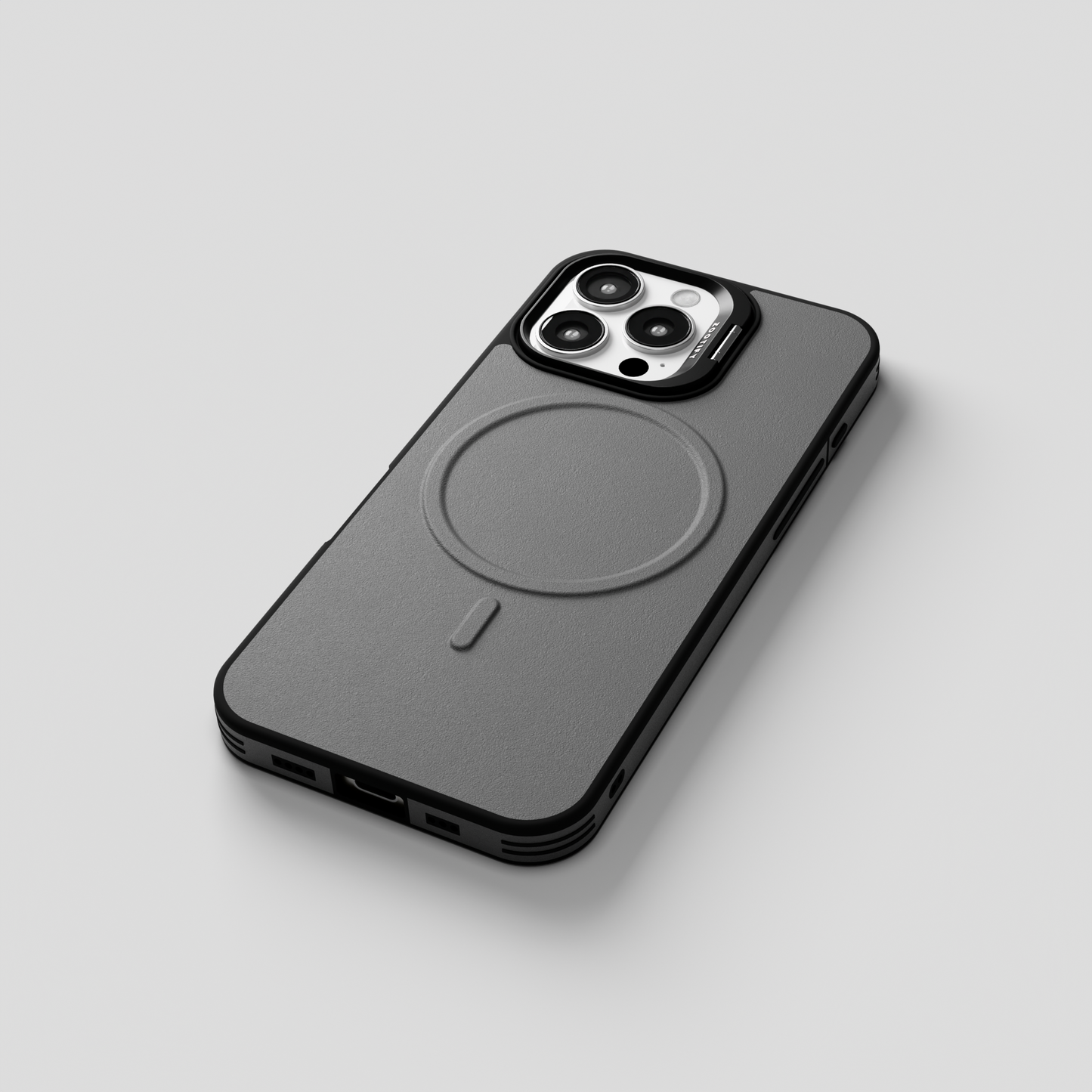 PrimoEdge – Grey Luxe Leather design Magsafe case for iPhone 16 pro