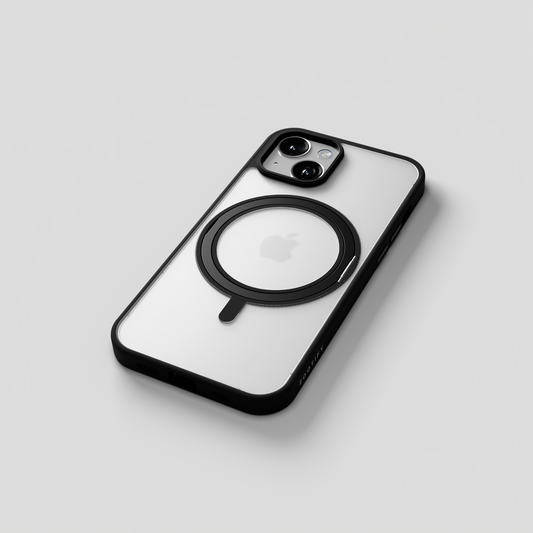 Orbit Grip – 360° Tactile O-Stand Clear transparent Case for iPhone 15