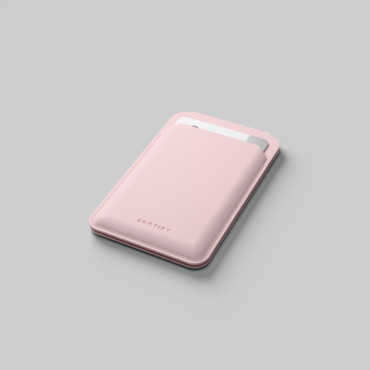 MagSafe Wallet – Pink Premium Leatherite Slim Card Holder with Stand
