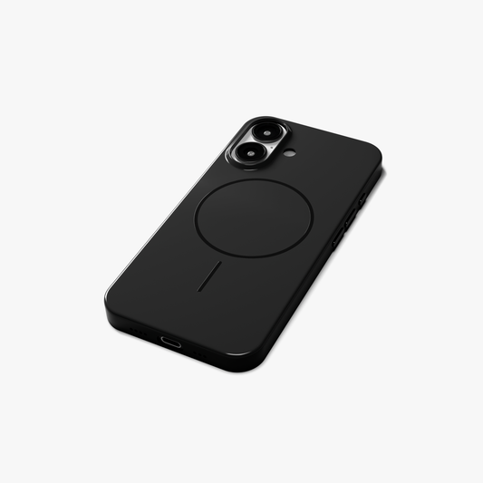 GlossCraft – Black Classic Glossy Magsafe Phone Case for iPhone 16