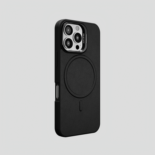 PrimoEdge – Black Luxe Leather design Magsafe case for iPhone 16 pro