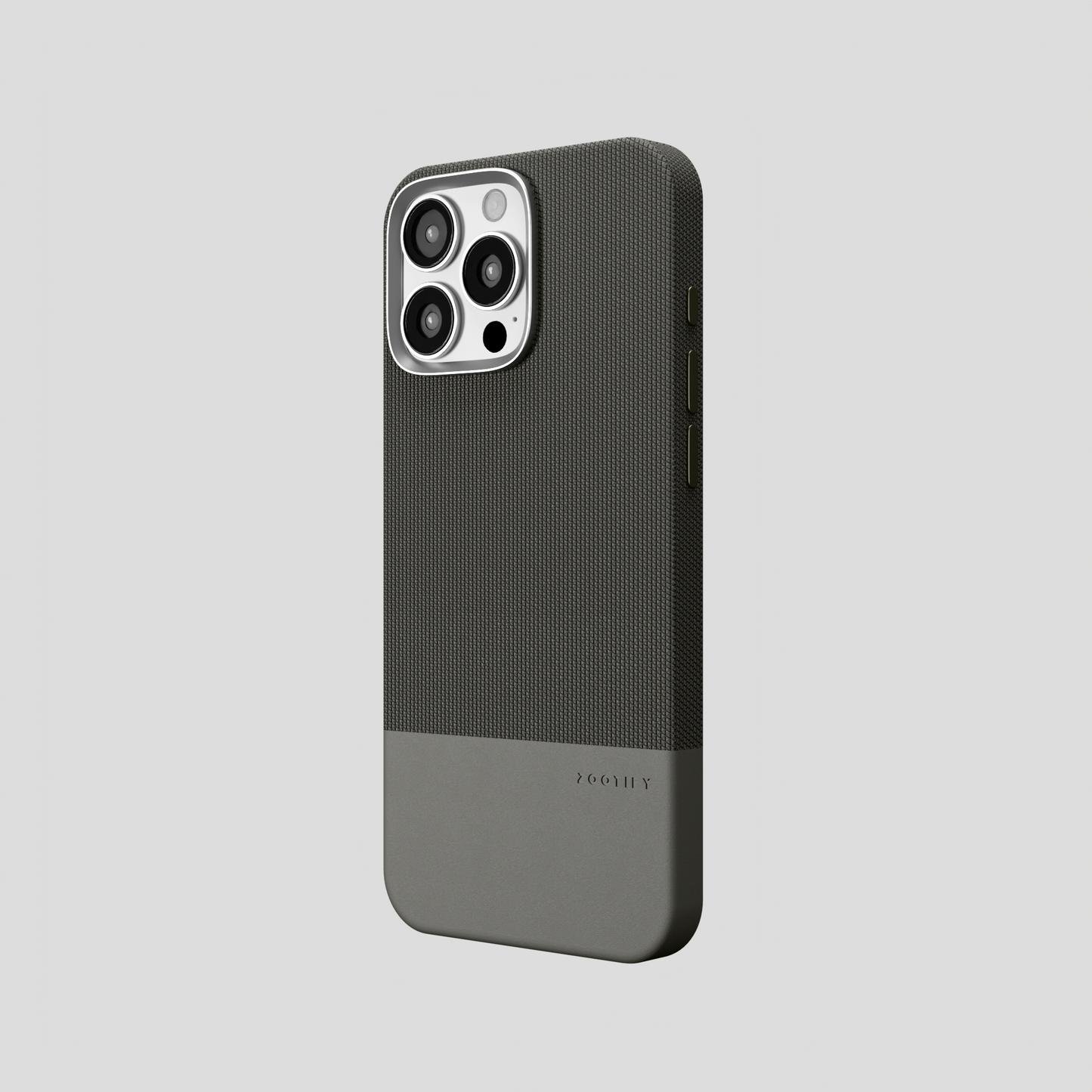 ForgeCraft – Titanium Gray Vintage Leather Grip Case for iPhone 16 pro
