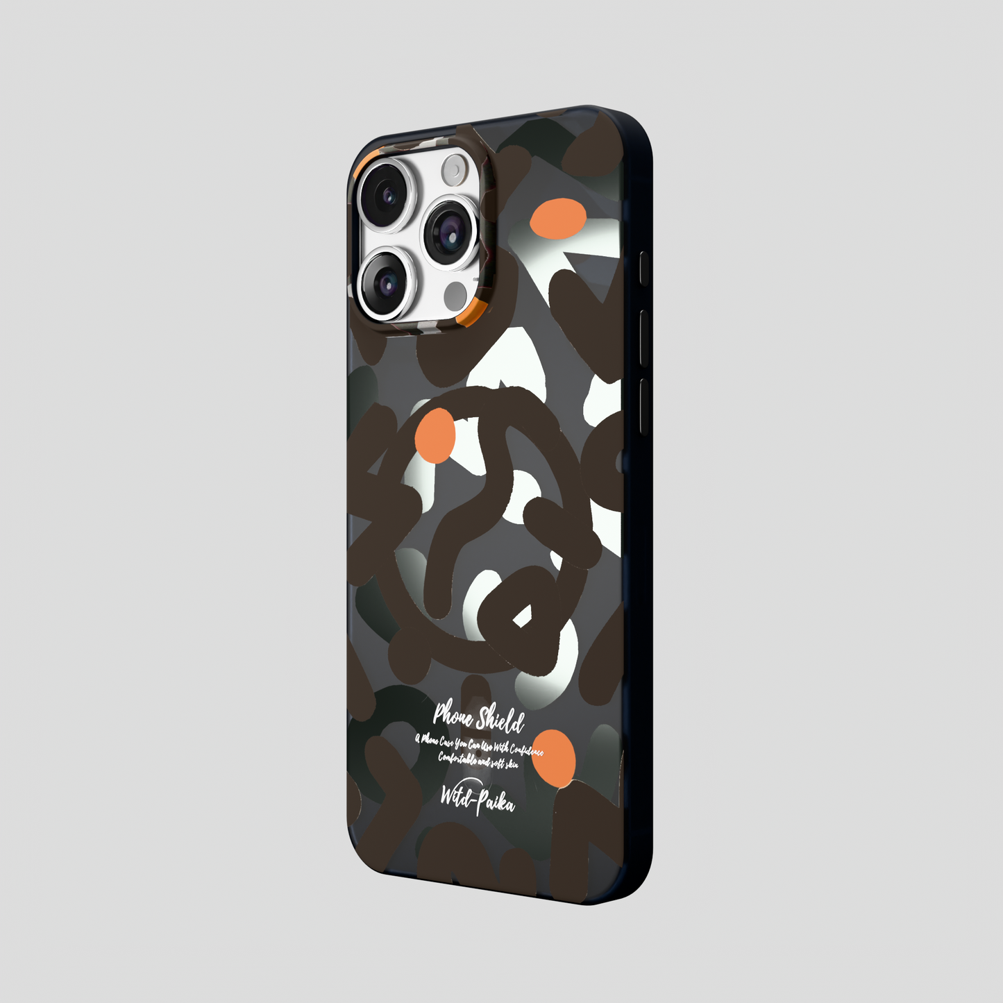 NeoWave – Black Unique Double-layer Print Frosted MagSafe Phone Cover for iPhone 16 pro max