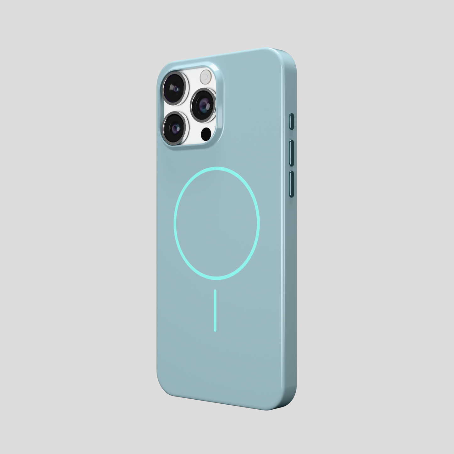 GlossCraft – Blue Classic Glossy Magsafe Phone Case for iPhone 16 pro max