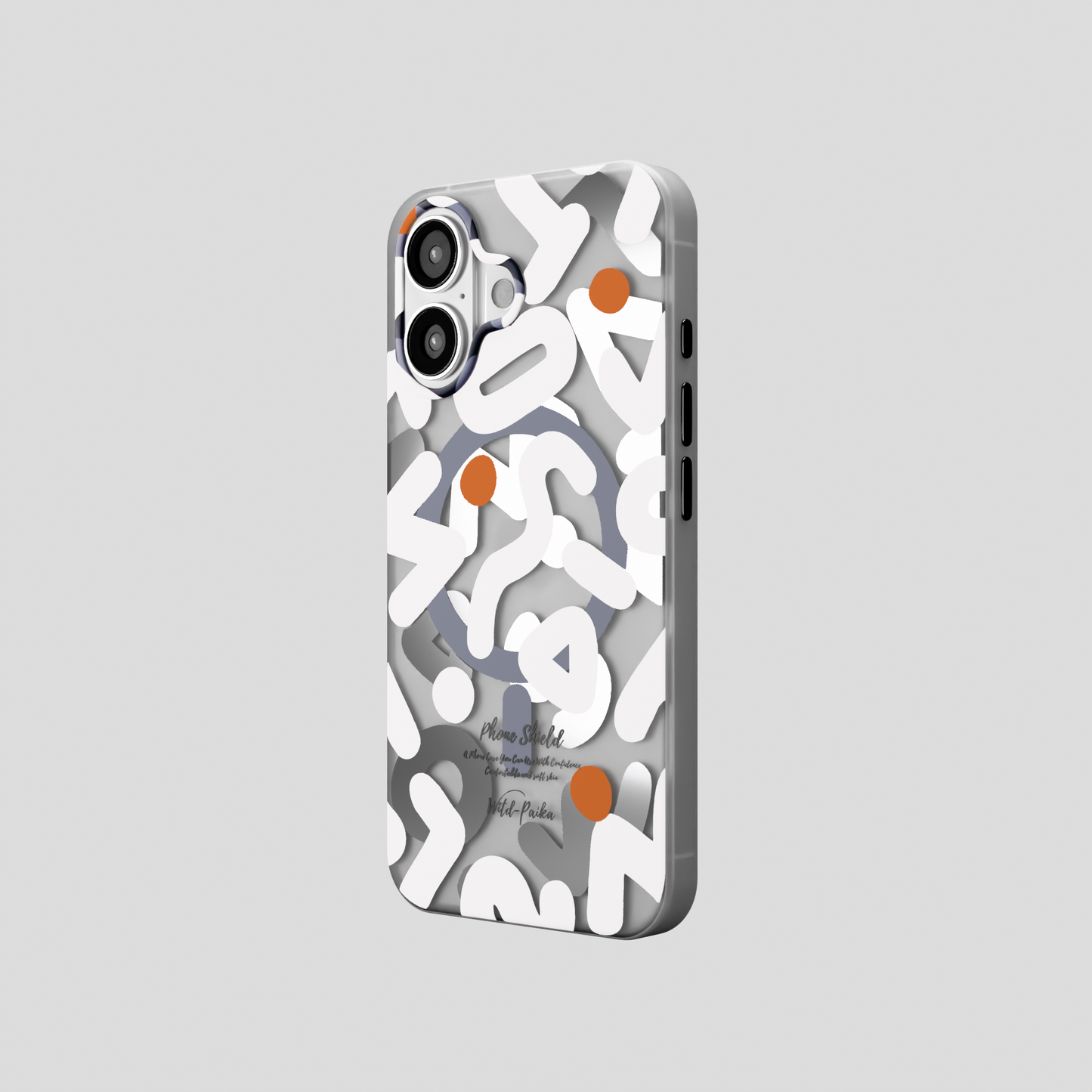 NeoWave – White Double-layer Print Frosted MagSafe Phone Cover for iPhone 16