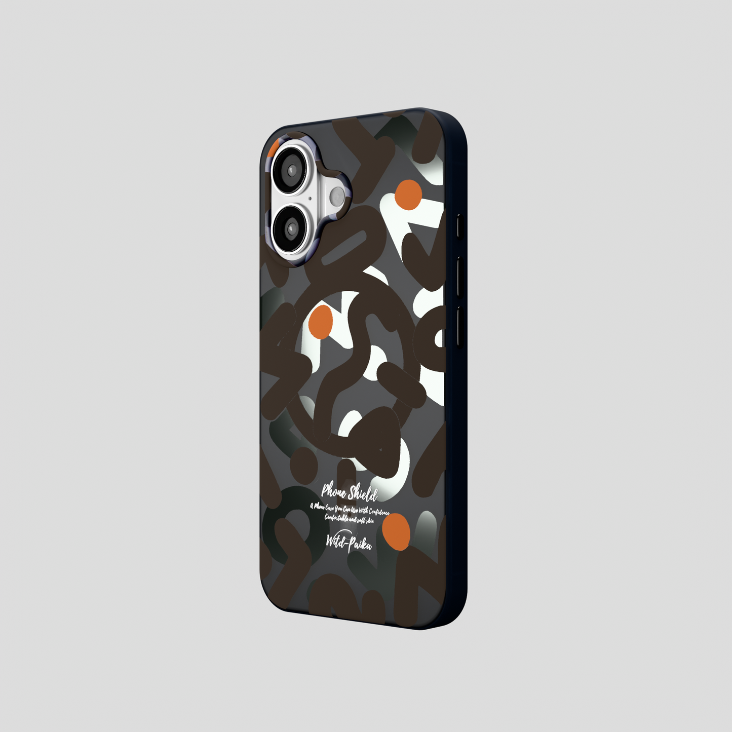 NeoWave – Black Double-layer Print Frosted MagSafe Phone Cover for iPhone 16