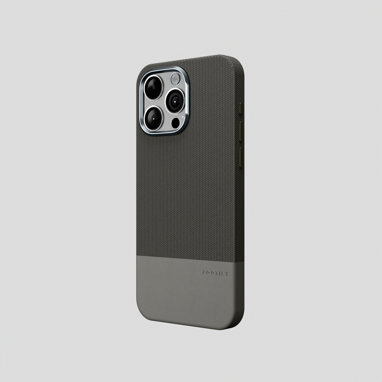 ForgeCraft – Titanium Gray Vintage Leather Grip Case for iPhone 15 pro