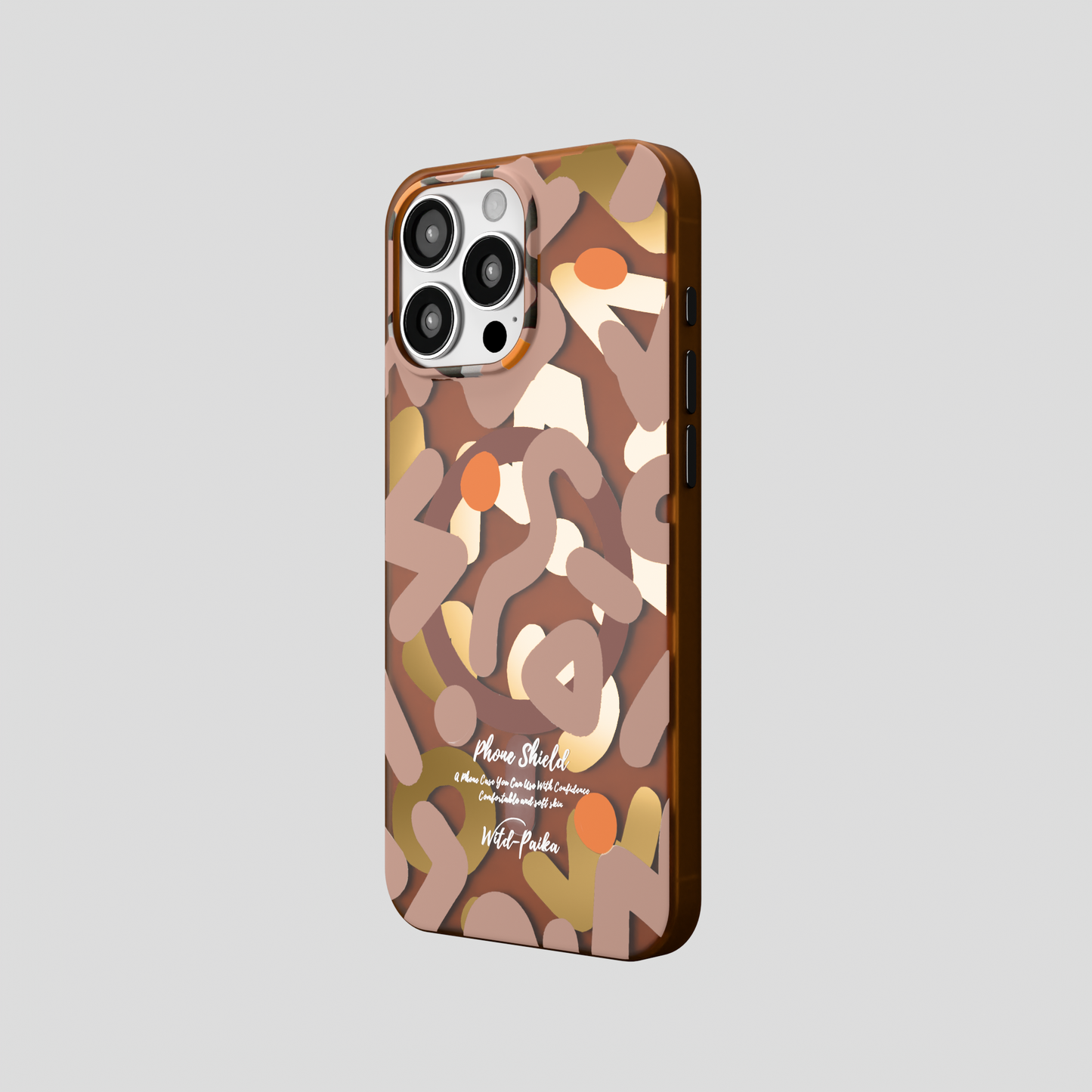 NeoWave – Brown Unique Double-layer Print Frosted MagSafe Phone Cover for iPhone 16 pro