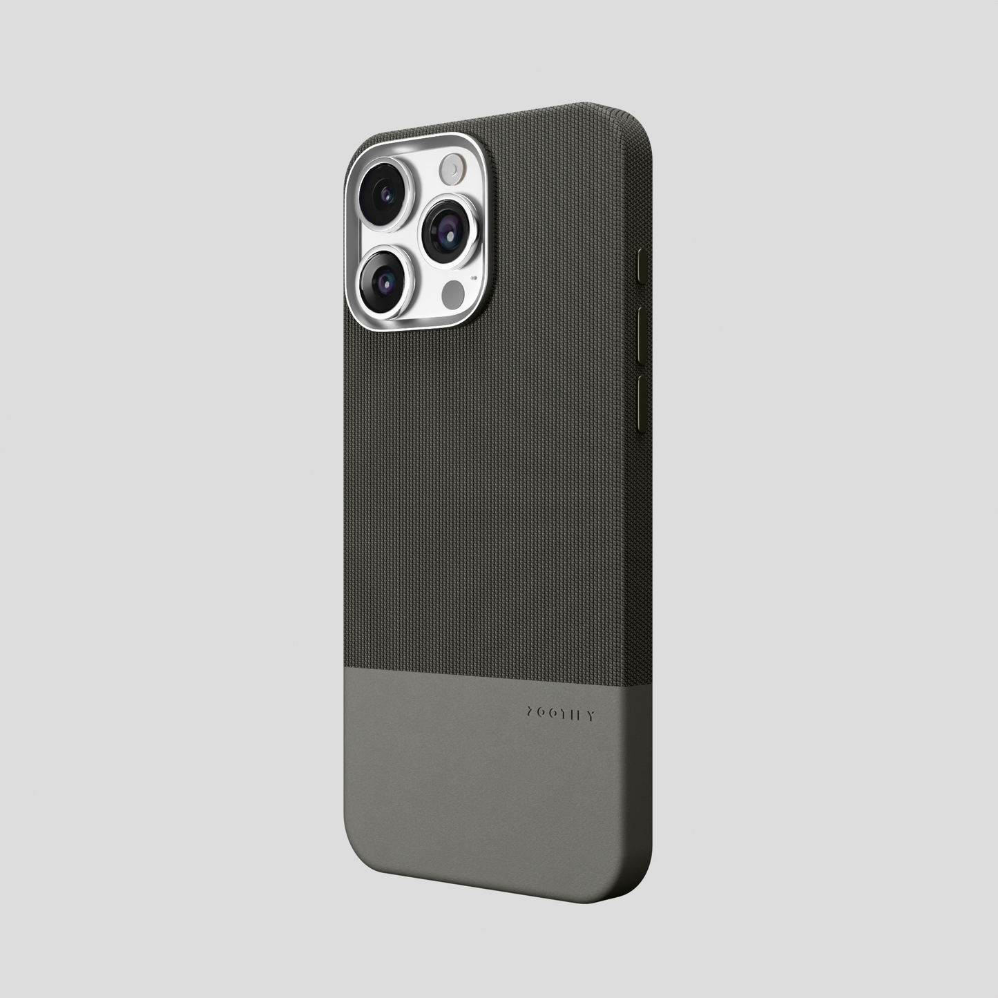 ForgeCraft – Titanium Grey Vintage Leather Grip Case for iPhone 16 pro max
