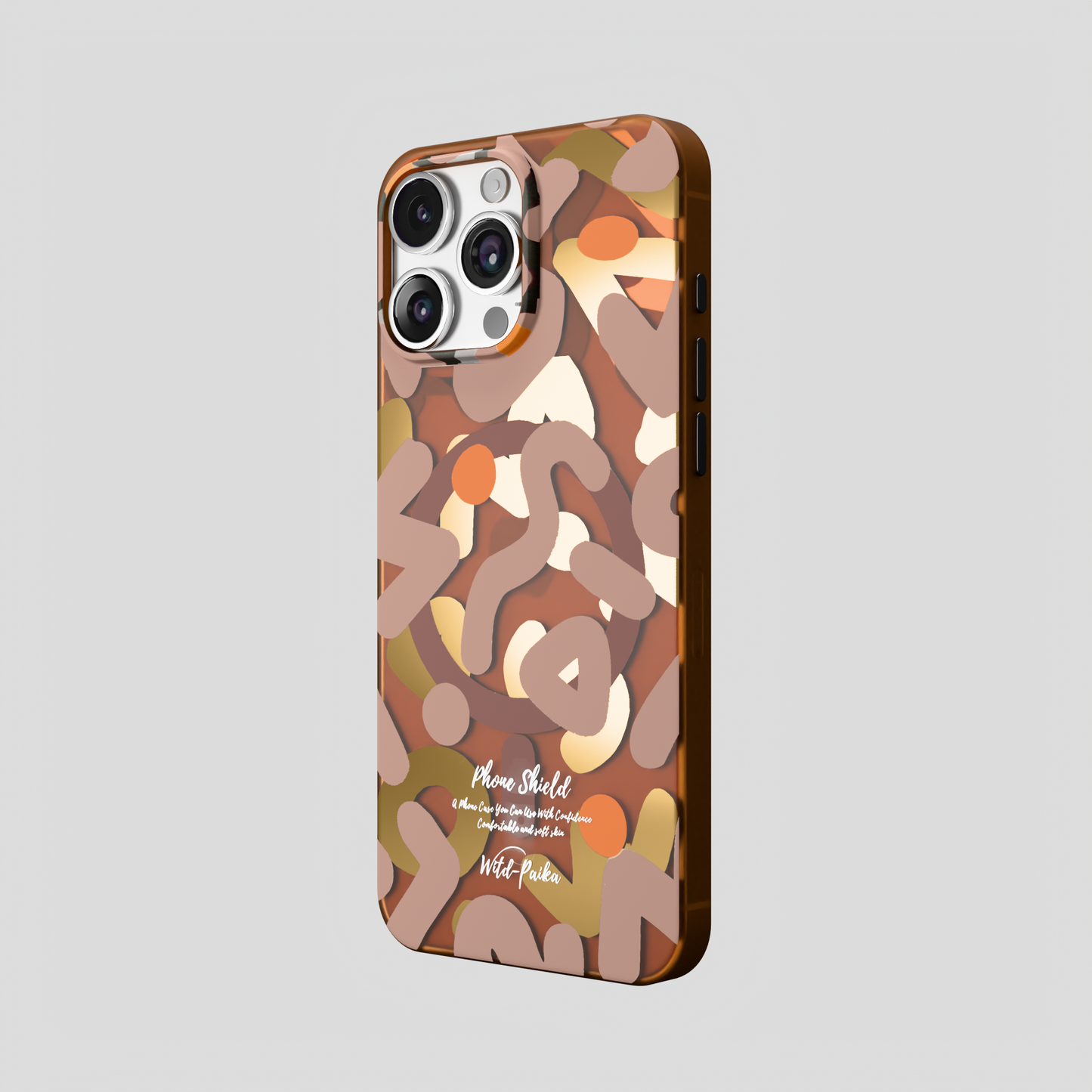 NeoWave – Brown Double-layer Print Frosted MagSafe Phone Cover for iPhone 16 pro max