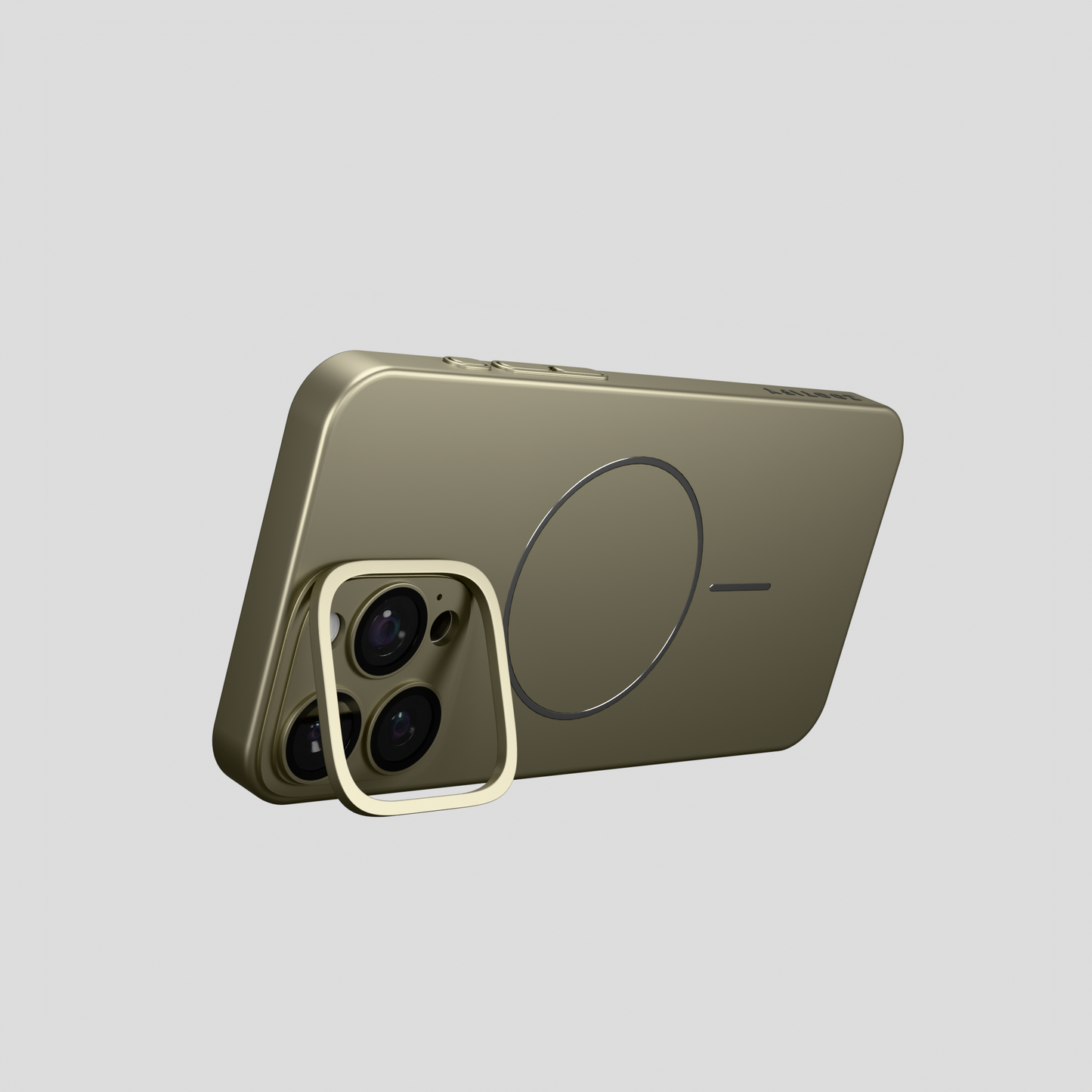 CamSafe – Green Minimal phone case with Kickstand & LensGuard for iPhone 16 pro max