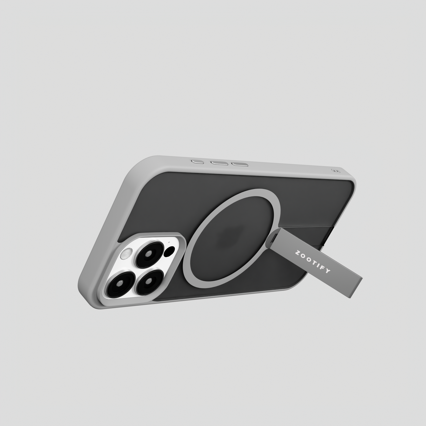 FroStand – Titanium Grey Matte MagSafe T-Stand Case for iPhone 16 pro