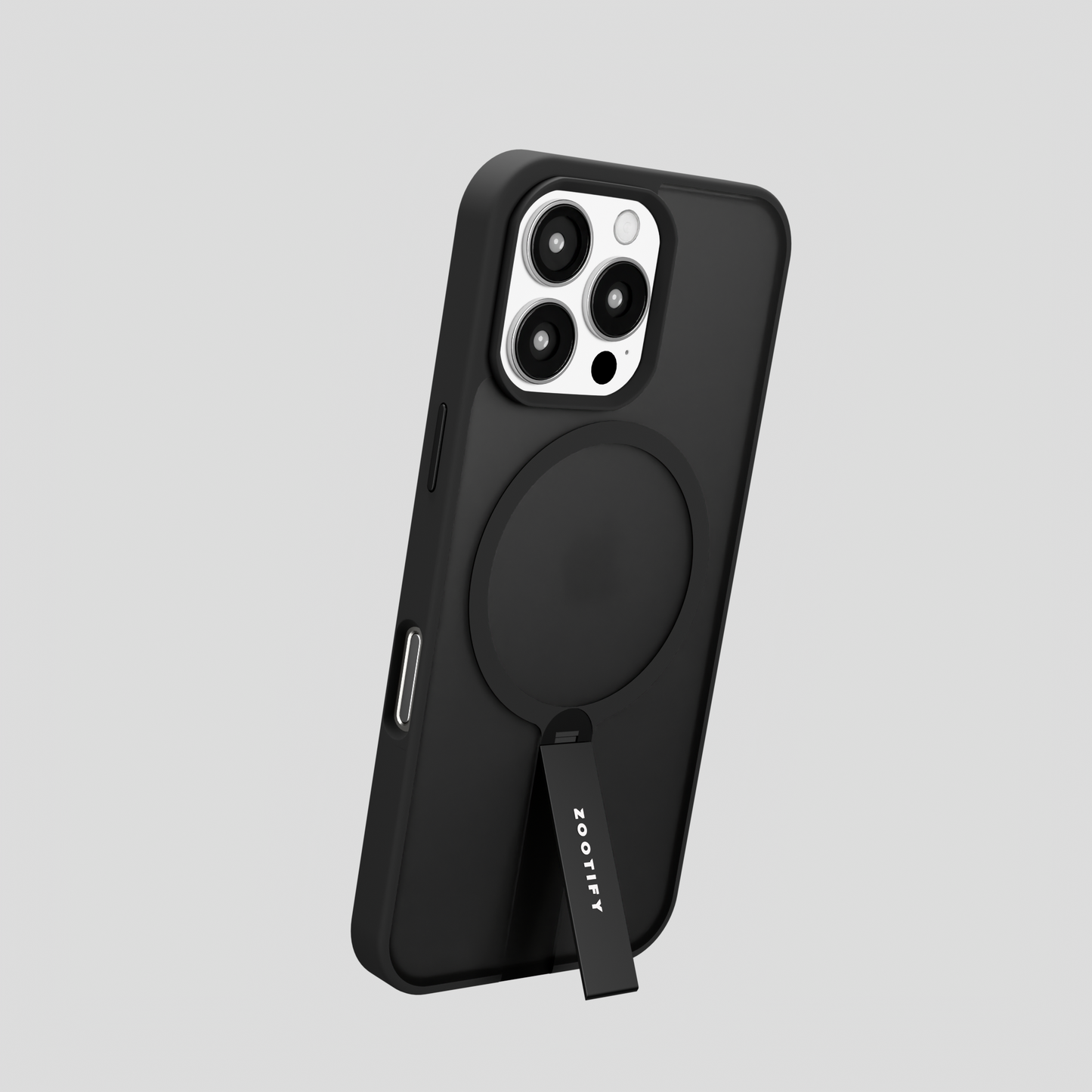 FroStand – Black Matte MagSafe T-Stand Case for iPhone 16 pro