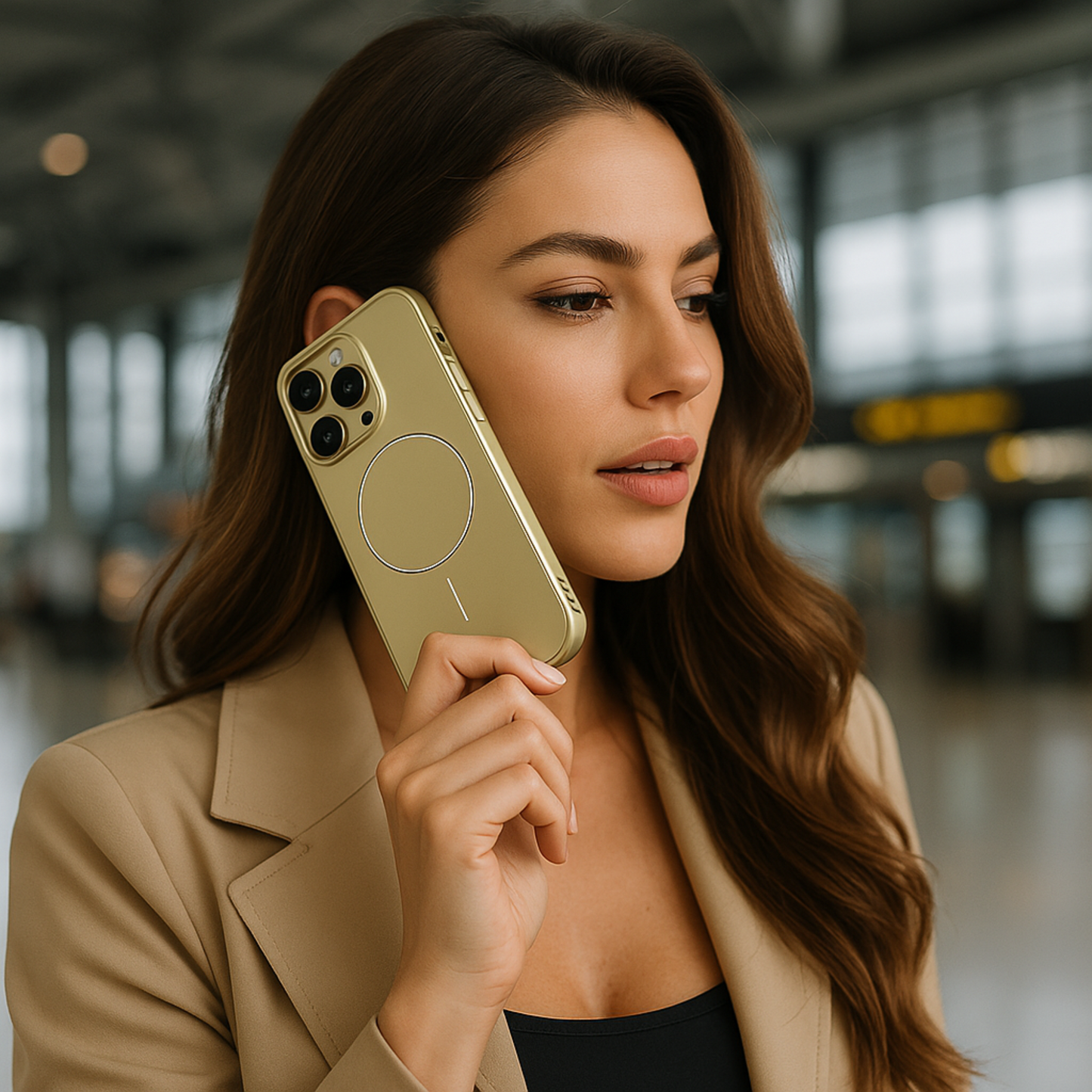 CamSafe – Gray Minimal phone case with Kickstand & LensGuard for iPhone 16 pro