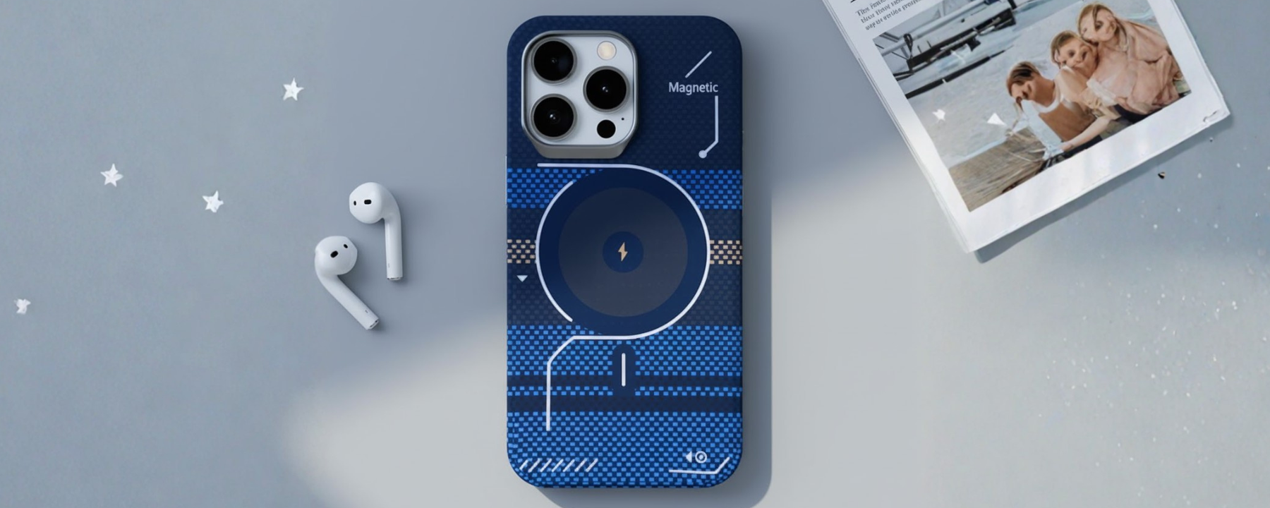 ArtiShell – Blue Detachable Layer Modular MagSafe Case for iPhone 15 pro max banner 1
