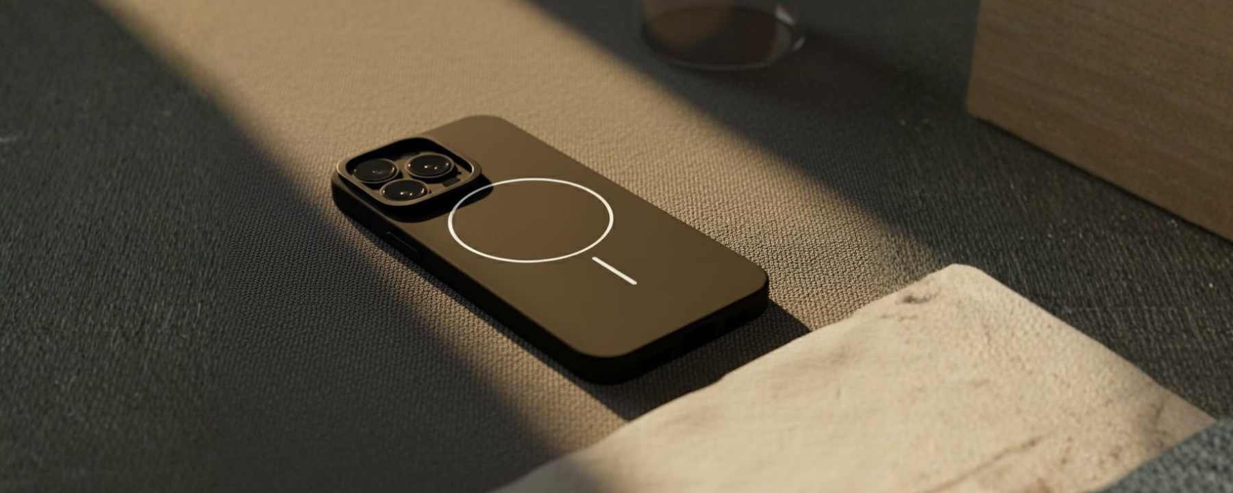 CamSafe – Black Minimal phone case with Kickstand & LensGuard for iPhone 16 pro banner 2