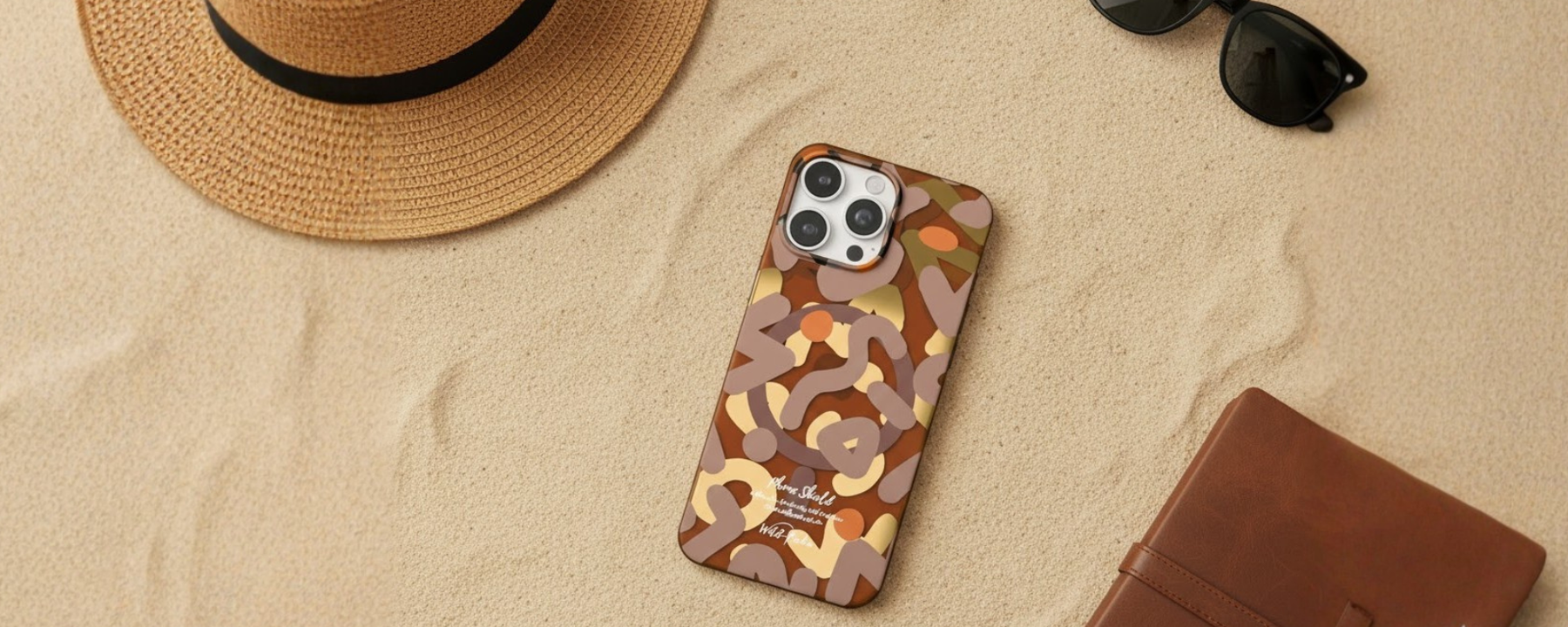 NeoWave – Brown Unique Double-layer Print Frosted MagSafe Phone Cover for iPhone 15 pro max banner 1