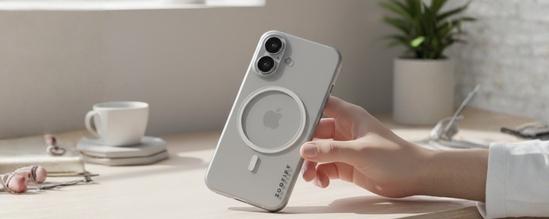 Textura – White PaperFeel MagSafe Case for iPhone 16 mobile banner 2