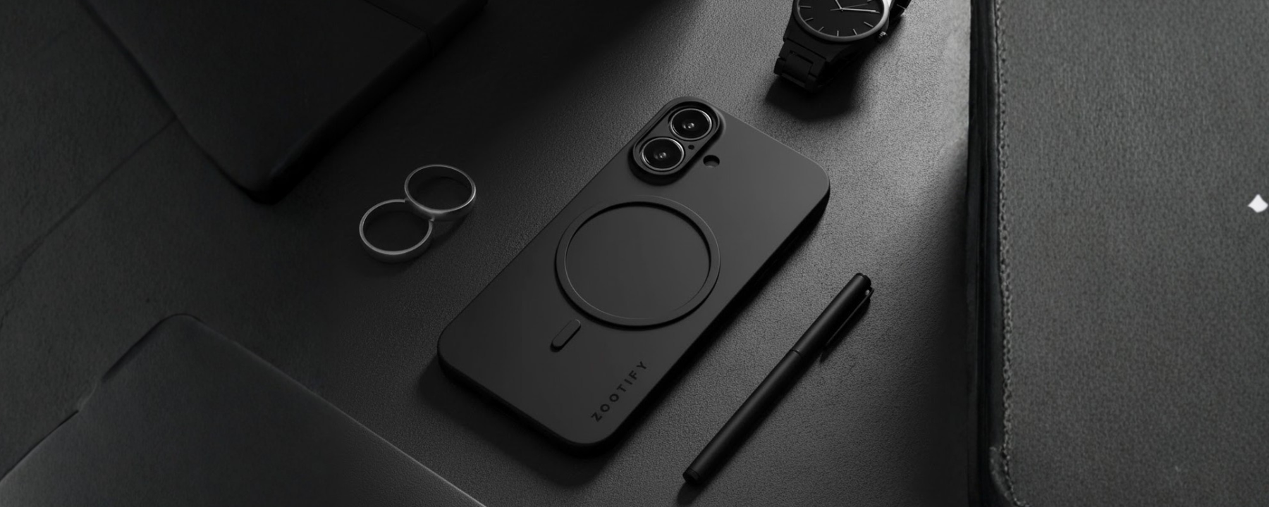 Textura – Black PaperFeel MagSafe Case for iPhone 16 banner 1