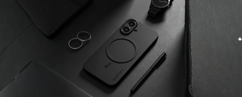 Textura – Black PaperFeel MagSafe Case for iPhone 16 mobile banner 3