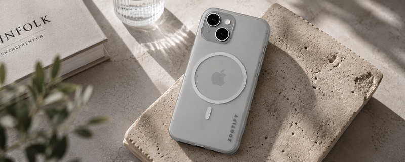 Textura – White PaperFeel MagSafe Case for iPhone 15 mobile banner 1