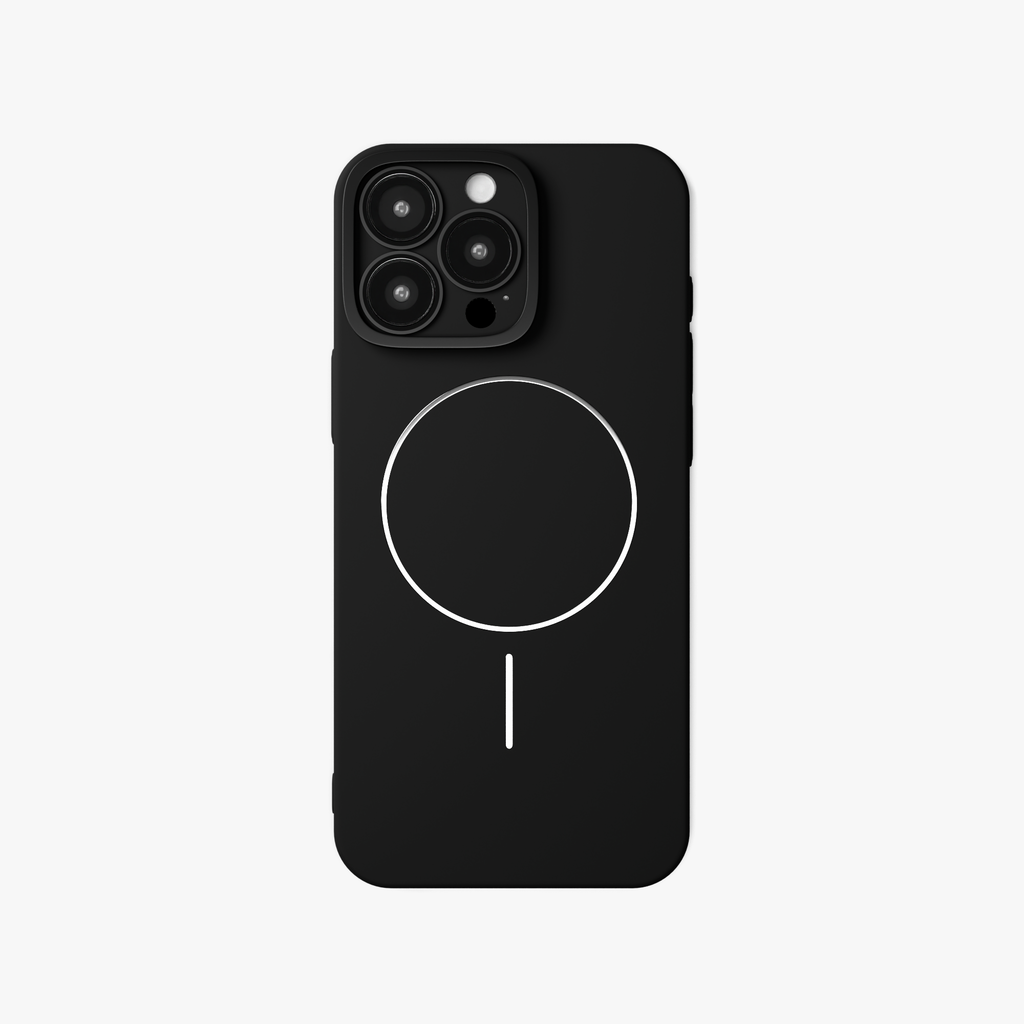 CamSafe – Black Minimal phone case with Kickstand & LensGuard for iPhone 16 pro