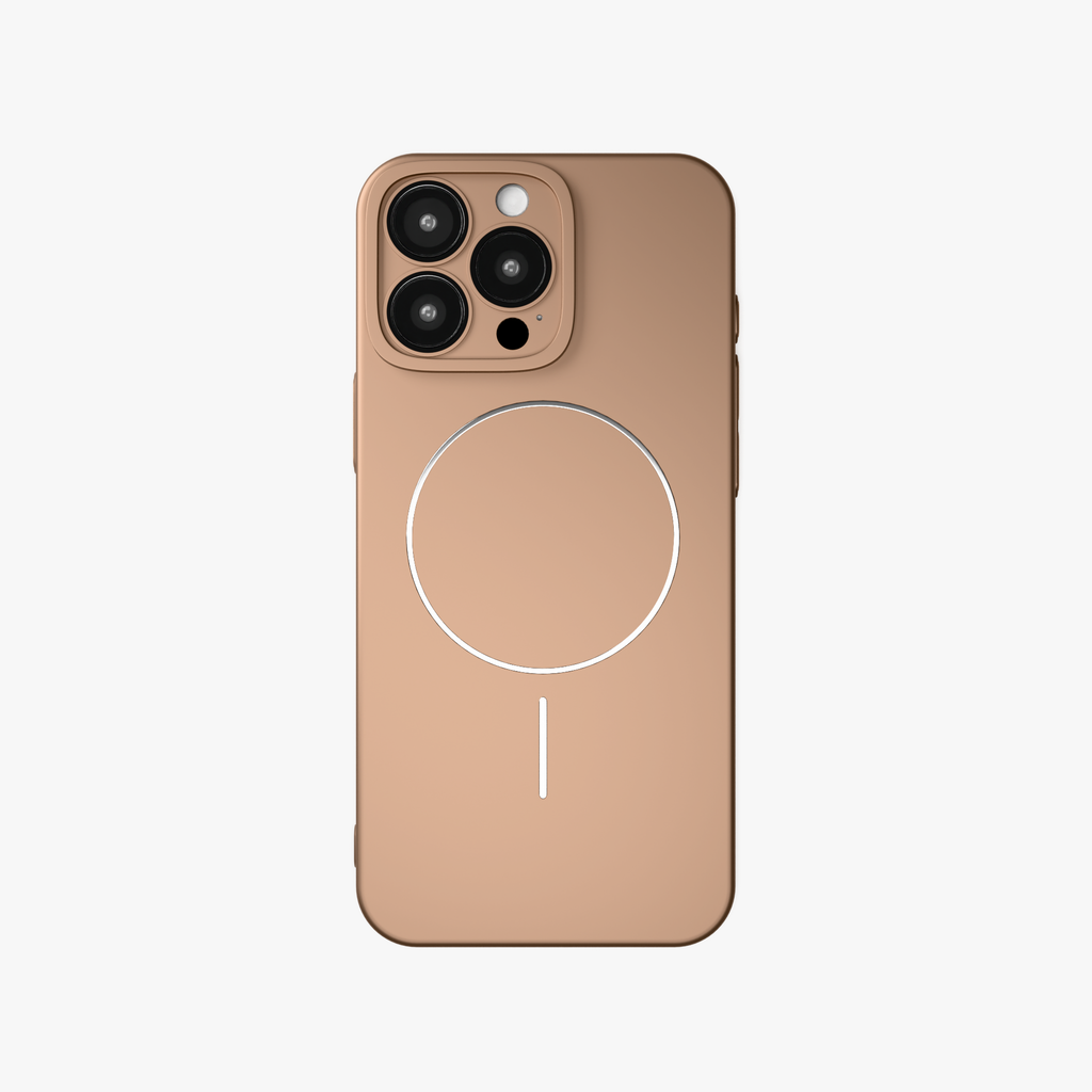 CamSafe – Brown Minimal phone case with Kickstand & LensGuard for iPhone 16 pro