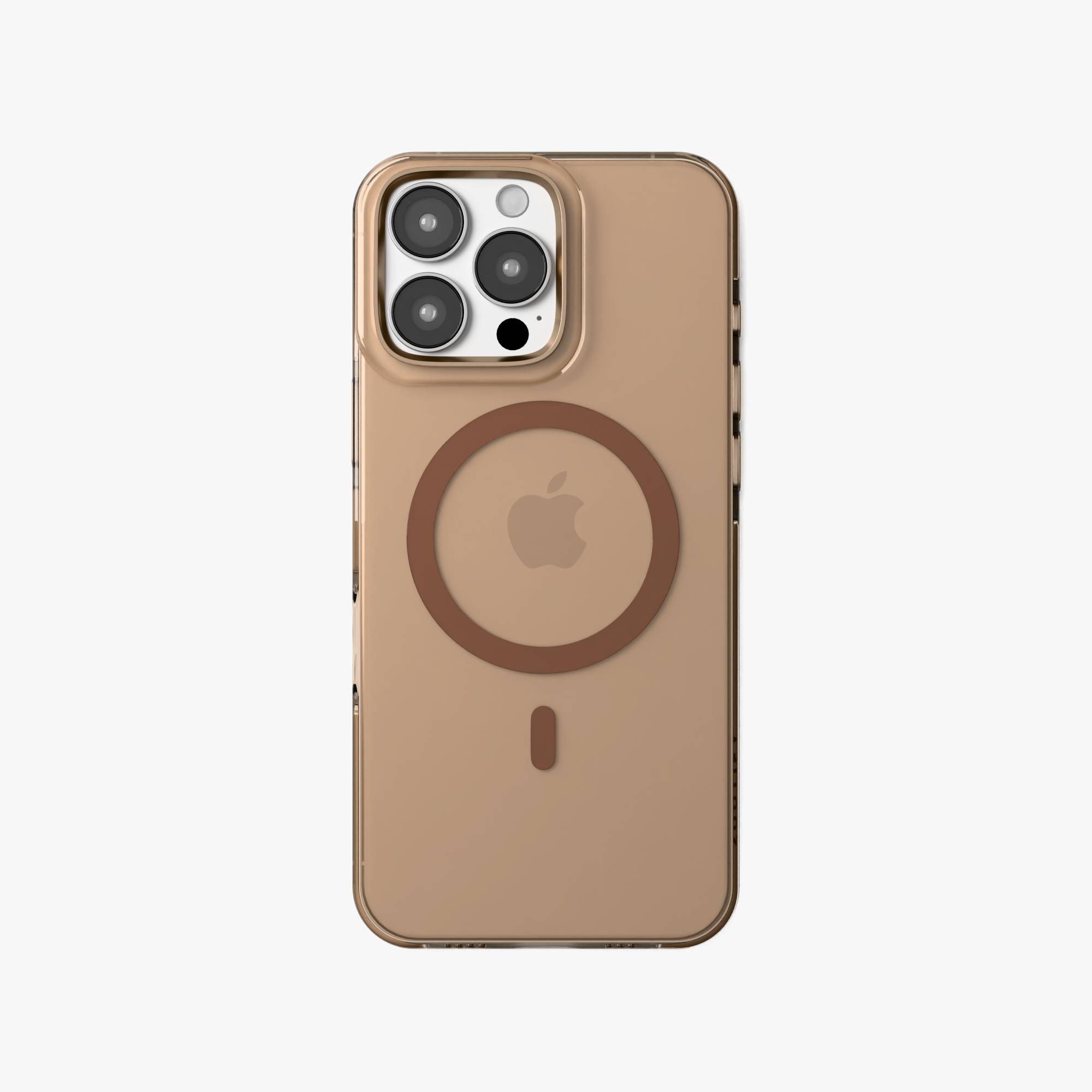 Crystal Flux – Brown Transparent Magnetic Case for iPhone 16 pro