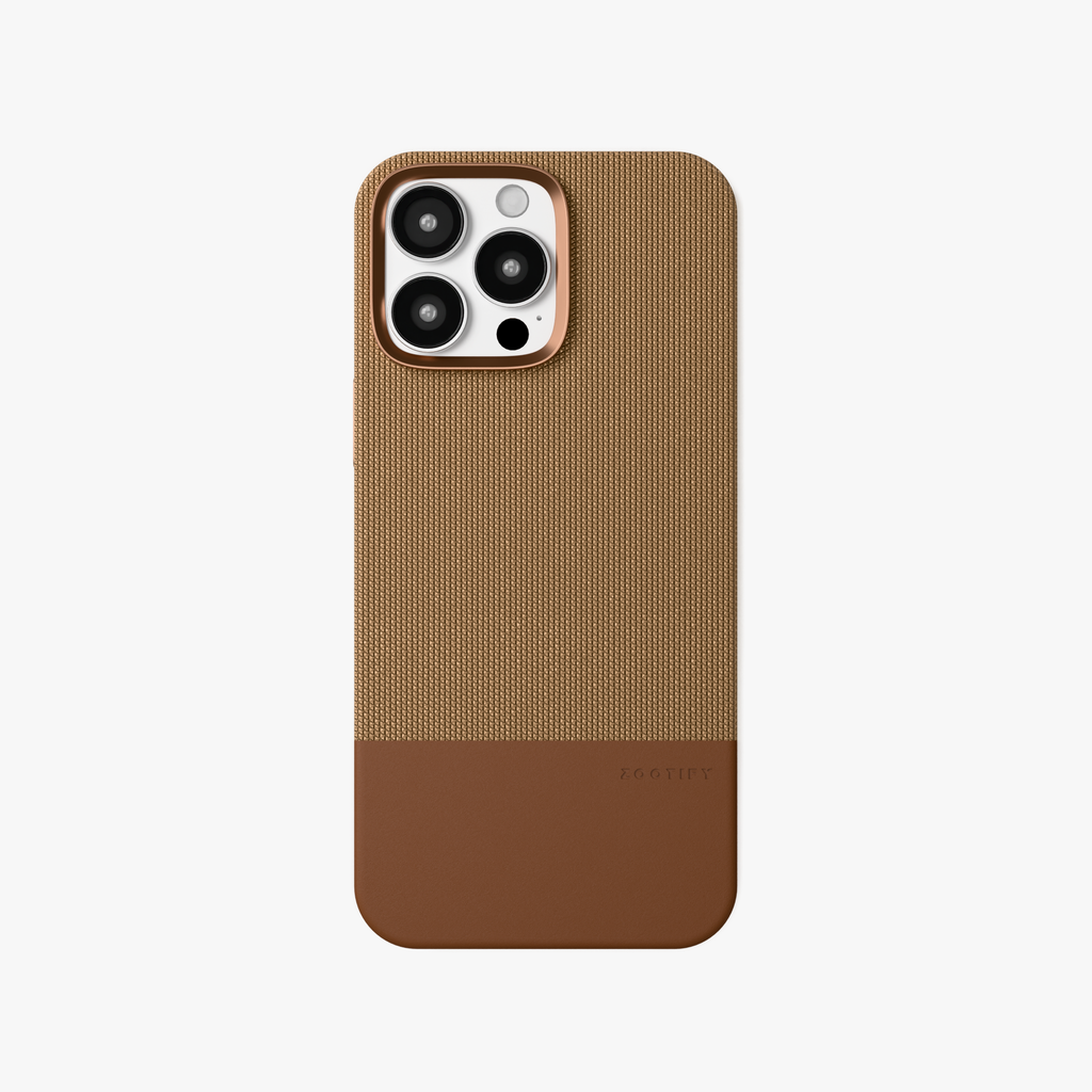 ForgeCraft – Brown Vintage Leather Grip Case for iPhone 16 pro