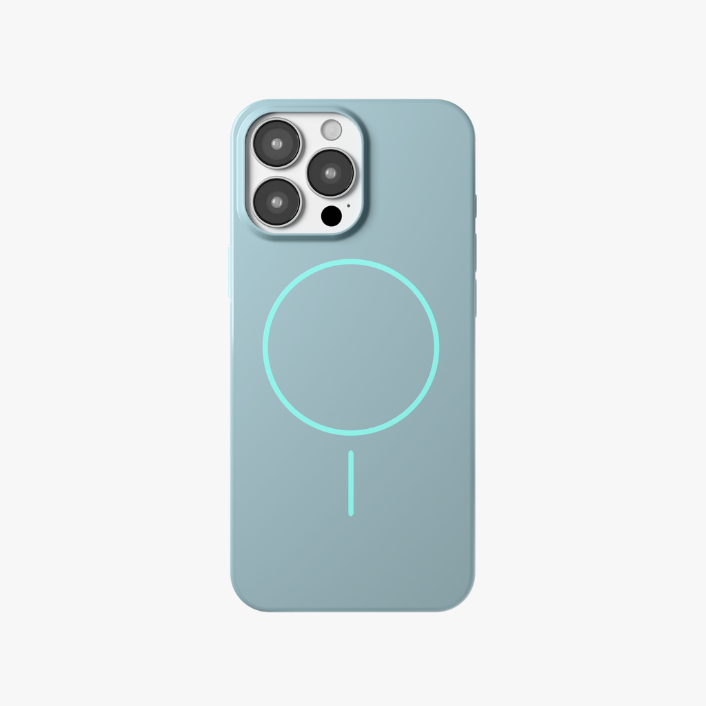 GlossCraft – Classic blue Glossy Magsafe Phone Case for iPhone 16 pro