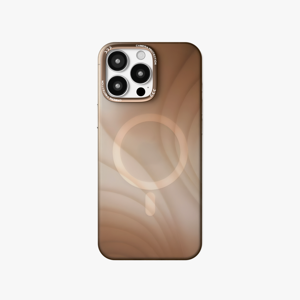 MeteorGlow – Brown Unique Frosted Finish MagSafe Case for iPhone 16 pro
