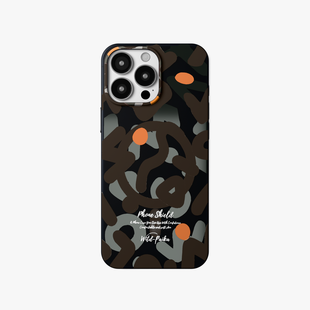 NeoWave –  Black Unique Double-layer Print Frosted MagSafe Phone Cover for iPhone 16 pro