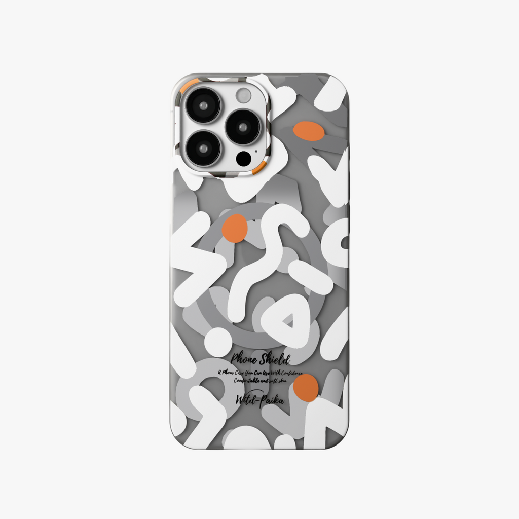 NeoWave –  White Unique Double-layer Print Frosted MagSafe Phone Cover for iPhone 16 pro