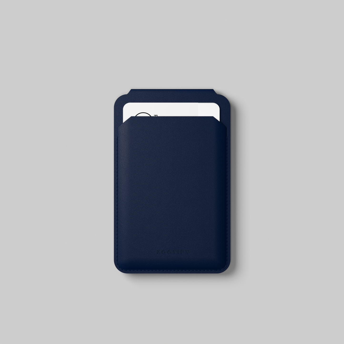 MagSafe Wallet – Navy Blue Premium Leatherite Slim Card Holder with Stand