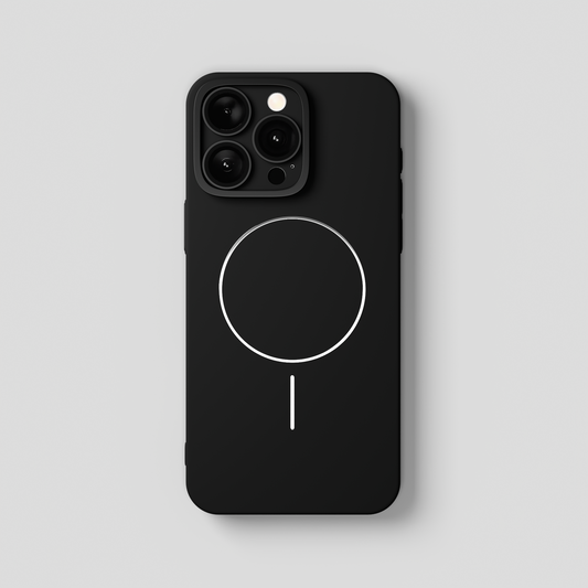 CamSafe – Black Minimal phone case with Kickstand & LensGuard for iPhone 15 pro max