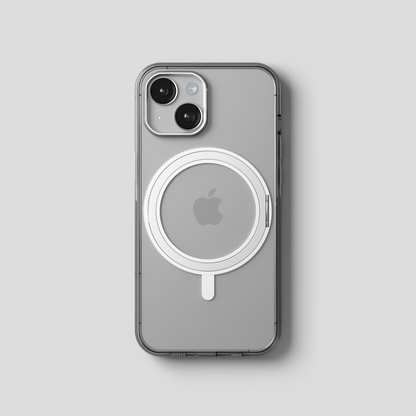 Orbit Grip – 360° Tactile O-Stand Clear transparent Case for iPhone 15