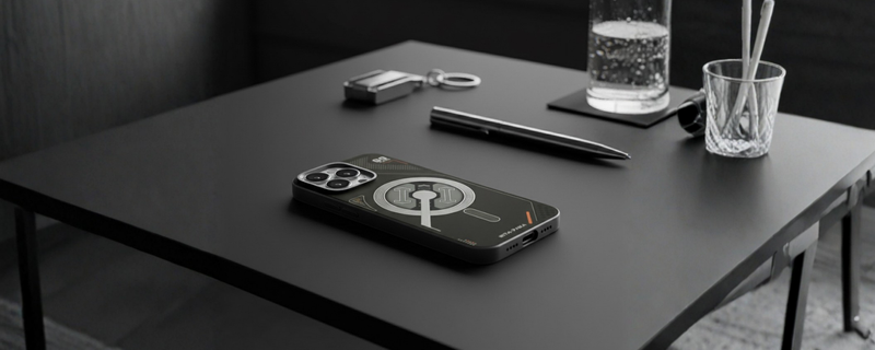 VectorEdge – Black Modern Aesthetics Magsafe case for iPhone 15 pro max mobile banner 1
