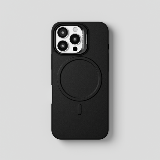 PrimoEdge – Black Luxe Leather design Magsafe case for iPhone 16 pro