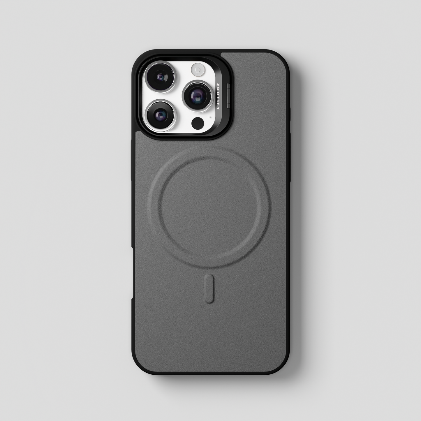 PrimoEdge – Grey Luxe Leather design Magsafe case for iPhone 16 pro max