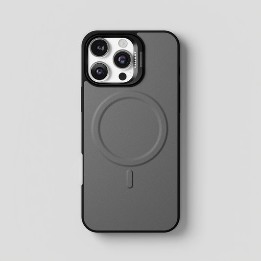 PrimoEdge – Grey Luxe Leather design Magsafe case for iPhone 16 pro max