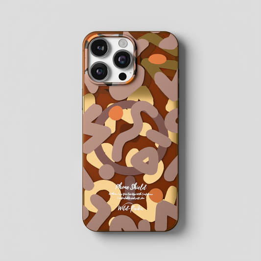 NeoWave – Brown Unique Double layer 3D-Print Frosted MagSafe Case for iPhone 16 pro max
