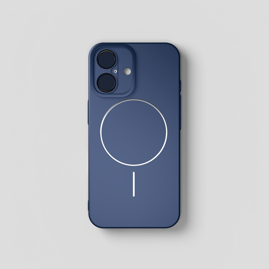 CamSafe –  Blue Minimal phone case with Kickstand & LensGuard for iPhone 16