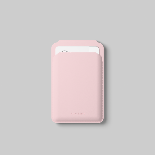 MagSafe Wallet – Pink Premium Leatherite Slim Card Holder with Stand